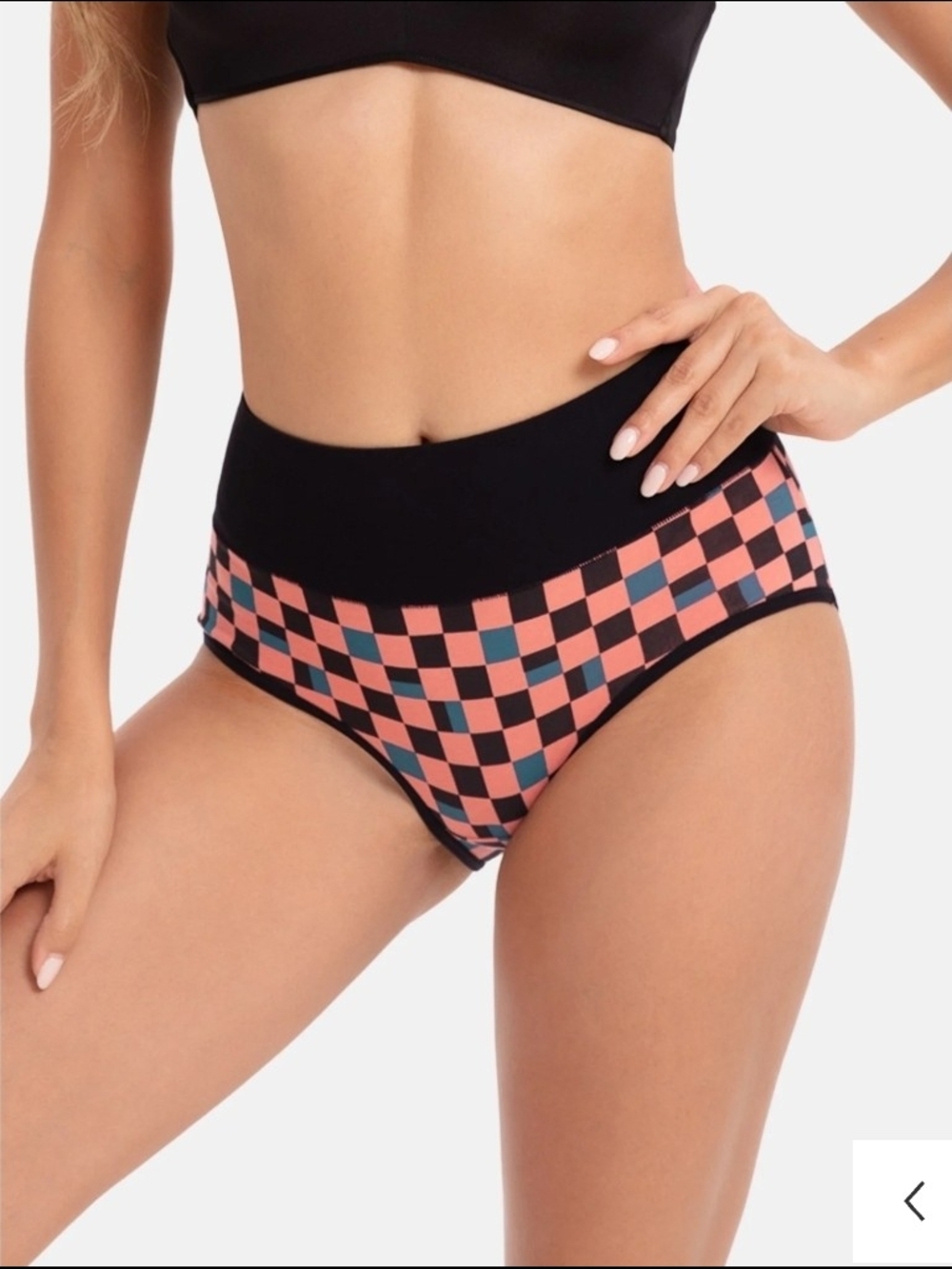 5 Pack High-Waist Checkerboard Briefs